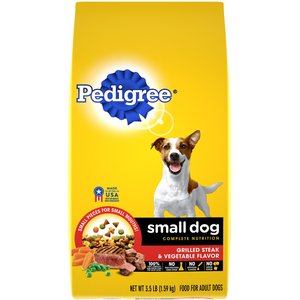 Pedigree Small Dog Complete Nutrition Grilled Steak & Vegetable Flavor Dog Kibble Small Breed Adult Dry Dog Food, 3.5-lb bag