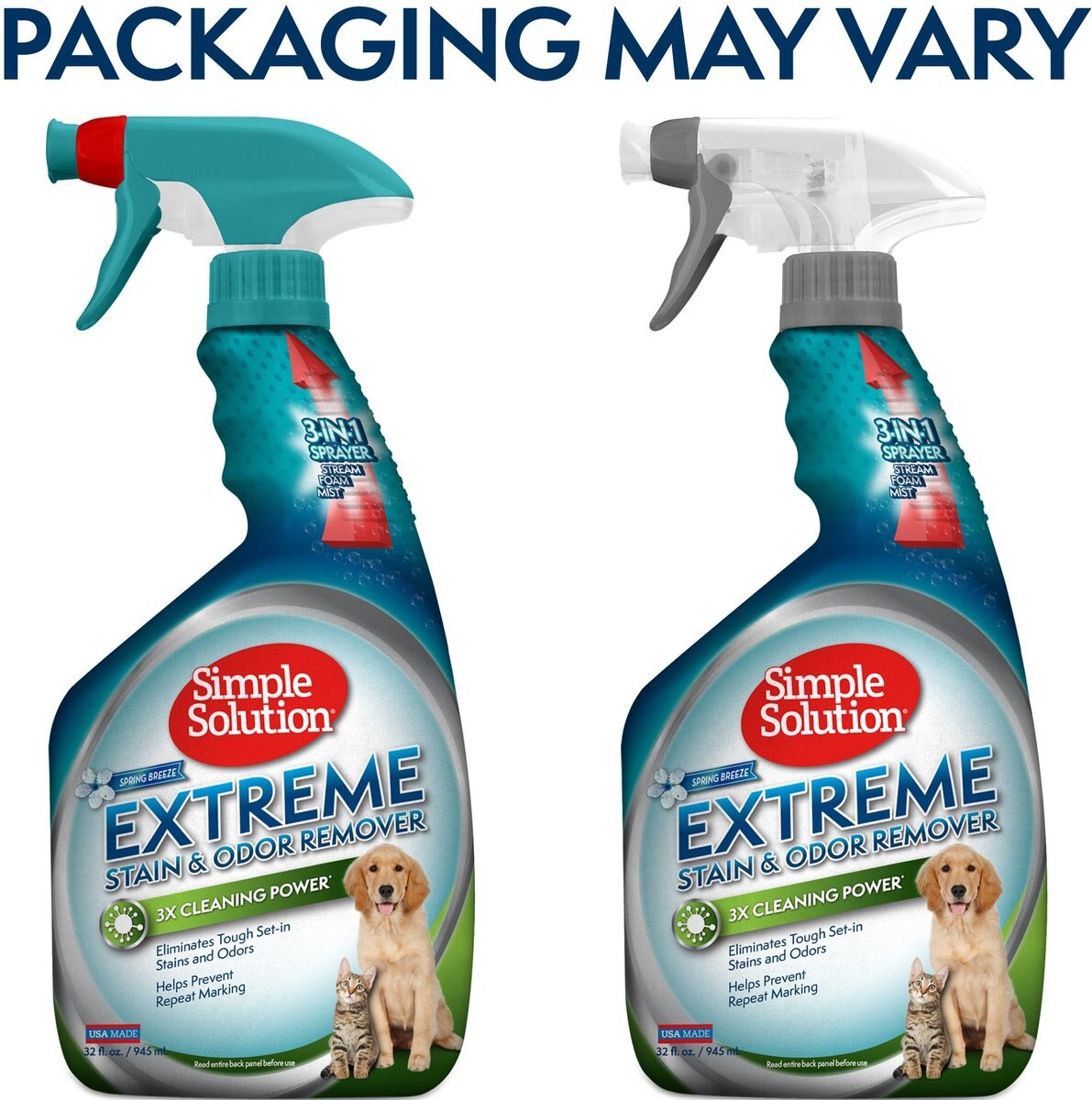 SIMPLE SOLUTION Extreme Spring Breeze Pet Stain & Odor Remover, 32oz spray bottle
