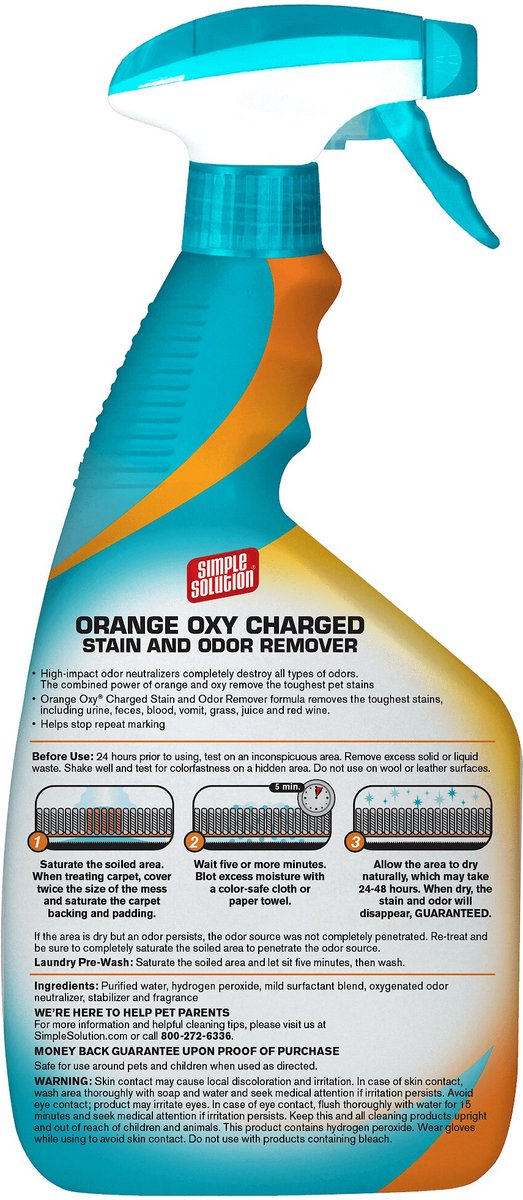 Simple solution oxy charged stain and odor outlet remover