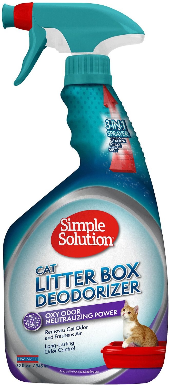 SIMPLE SOLUTION Cat Litter Box Deodorizer, 32oz bottle