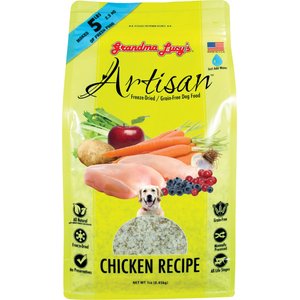 Grandma Lucy's Artisan Chicken Grain-Free Freeze-Dried Dog Food, 1-lb bag