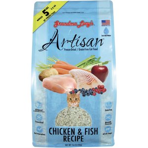 Grandma Lucy's Artisan Grain-Free Chicken & Fish Freeze-Dried Cat Food, 1-lb bag