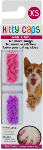 Kitty Caps Cat Nail Caps, X-Small, Hot Purple & Hot Pink slide 1 of 3