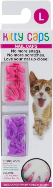 Kitty Caps Cat Nail Caps, Large, Hot Purple & Hot Pink slide 1 of 3