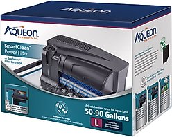 Aqueon SmartClean Power Filter Aquarium Filter with EcoRenew Filter Cartridge, Black, 50 to 90-gal