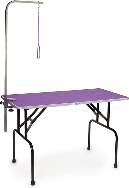 Mondawe Medium Dog Grooming Table - Adjustable Height, Metal Frame, Non-Slip Surface - Blue Stainless Steel | MD-WF2821A