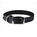 OmniPet Signature Leather Dog Collar, Black, 20-in