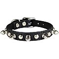 OmniPet Signature Leather Studs & Spikes Dog Collar, Black, 14-in