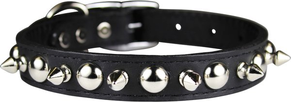 OmniPet Signature Leather Studs & Spikes Dog Collar, Black, 18-in slide 1 of 5