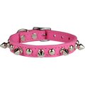 OmniPet Signature Leather Studs & Spikes Dog Collar, Pink, 12-in