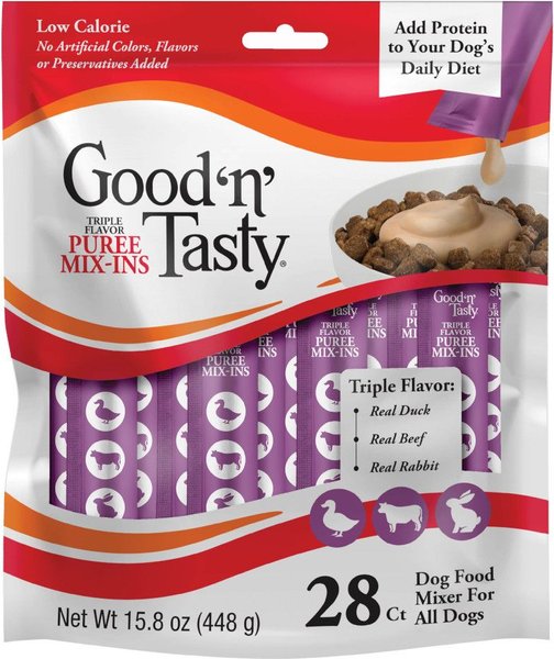 Good 'n' Tasty Triple Flavor Mix Duck, Beef, & Rabbit Puree Dog Food Topper