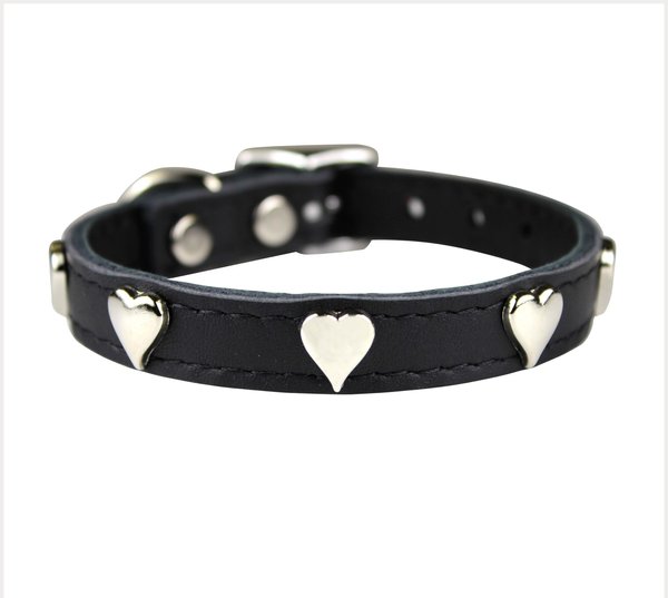 OmniPet Signature Leather Heart Dog Collar, Black, 12-in slide 1 of 5