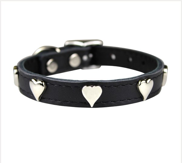 OmniPet Signature Leather Heart Dog Collar, Black, 14-in slide 1 of 5