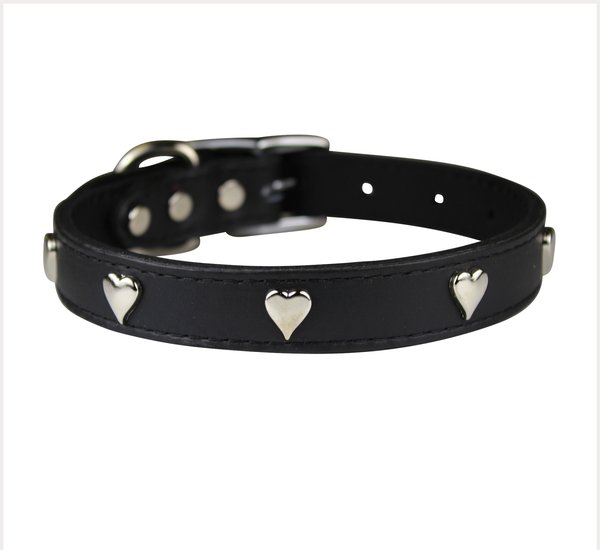 OmniPet Signature Leather Heart Dog Collar, Black, 18-in slide 1 of 5