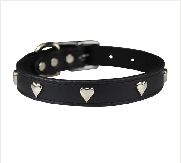 OmniPet Signature Leather Heart Dog Collar, Black, 20-in slide 1 of 5