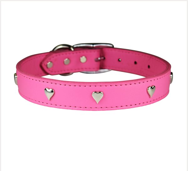 OmniPet Signature Leather Heart Dog Collar, Pink, 24-in slide 1 of 5