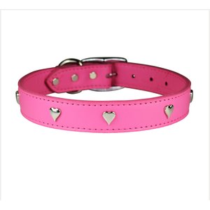 OmniPet Signature Leather Heart Dog Collar, Pink, 24-in