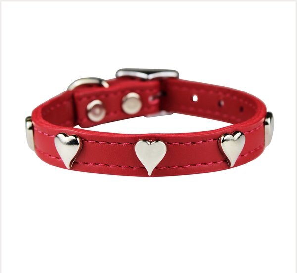 OmniPet Signature Leather Heart Dog Collar, Red, 14-in slide 1 of 5