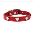 OmniPet Signature Leather Heart Dog Collar, Red, 14-in
