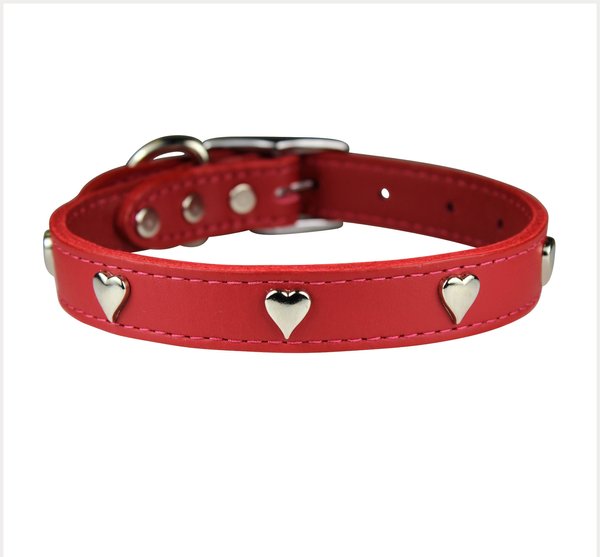 OmniPet Signature Leather Heart Dog Collar, Red, 18-in slide 1 of 5