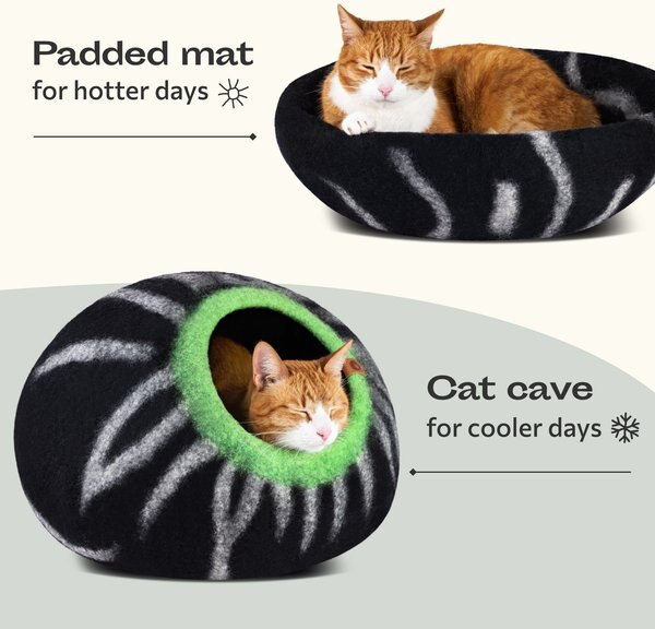 MEOWFIA Cat Cave – Handmade 100% Merino Wool Cat Bed