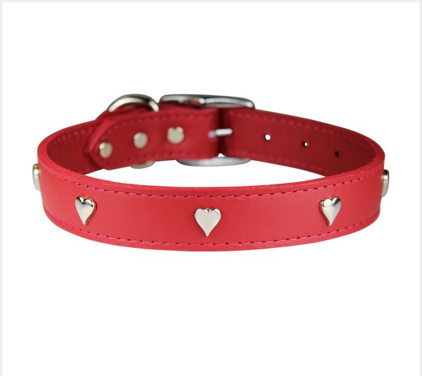 OmniPet Signature Leather Heart Dog Collar, Red, 22-in slide 1 of 5