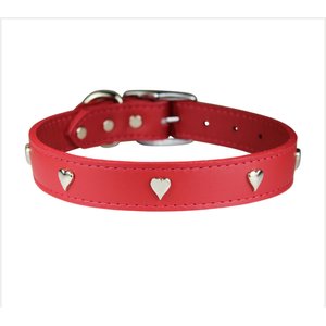 OmniPet Signature Leather Heart Dog Collar, Red, 22-in