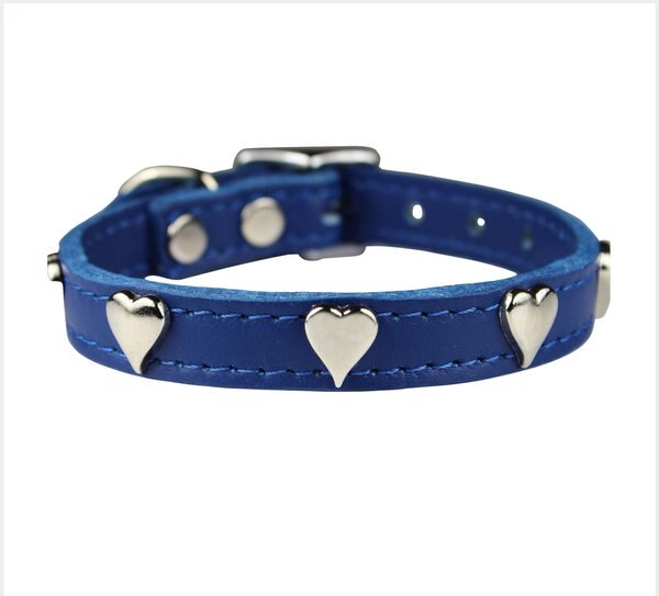 OmniPet Signature Leather Heart Dog Collar, Blue, 12-in slide 1 of 5