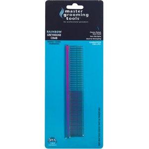 Master Grooming Tools Greyhound Comb, Medium/Coarse, Rainbow