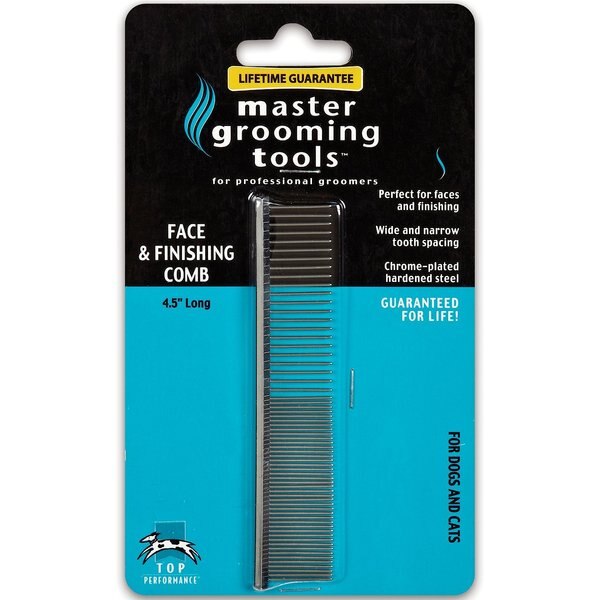 MASTER GROOMING TOOLS Greyhound Comb, Face/Finish, Silver