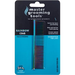 Master Grooming Tools Greyhound Comb, Face/Finish, Rainbow