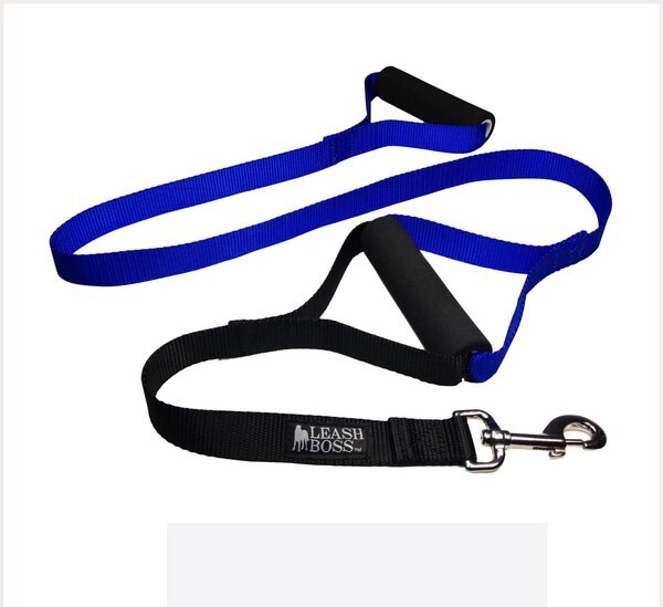 LEASHBOSS Original Heavy Duty Two Handle No Pull Double Dog Leash, Blue