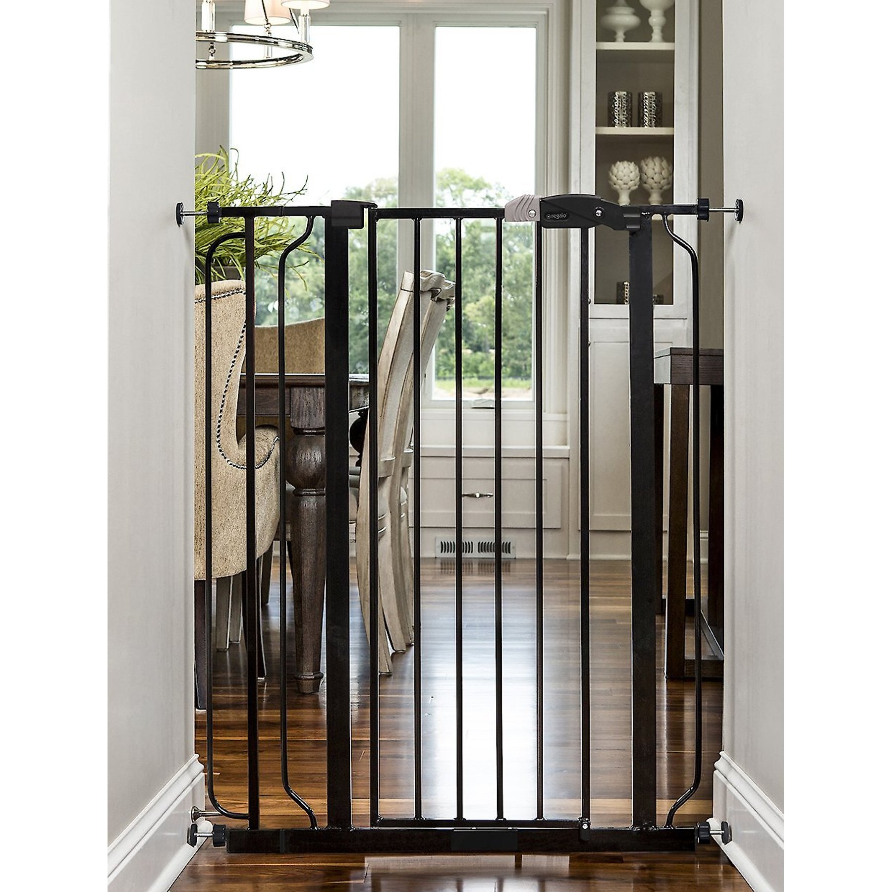 REGALO Pet Products Easy Step Extra Tall Walk-Through Dog Gate, Black 