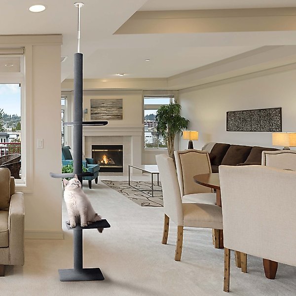 CAT CRAFT FloortoCeiling Carpet Cat Tree, Grey