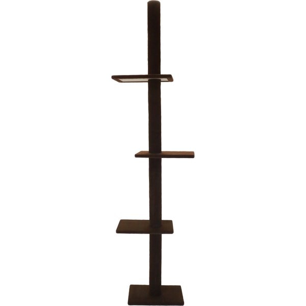 CAT CRAFT FloortoCeiling Carpet Cat Tree, Dark Chocolate