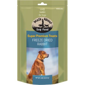 Walk About Grain-Free Freeze-Dried Rabbit Dog Treats, 4-oz bag