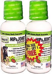 Liquid-Vet Hip & Joint Support Chicken Flavored Liquid Joint Supplement for Dogs, 8-oz bottle, 2-pack trial slide 1 of 4