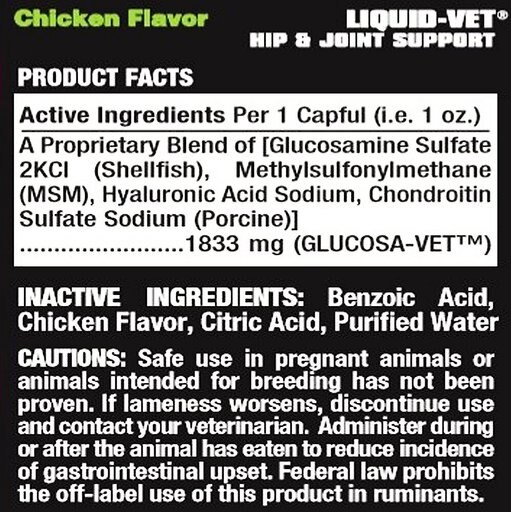 Liquid-Vet Hip & Joint Support Chicken Flavored Liquid Joint Supplement for Dogs, 32-oz bottle