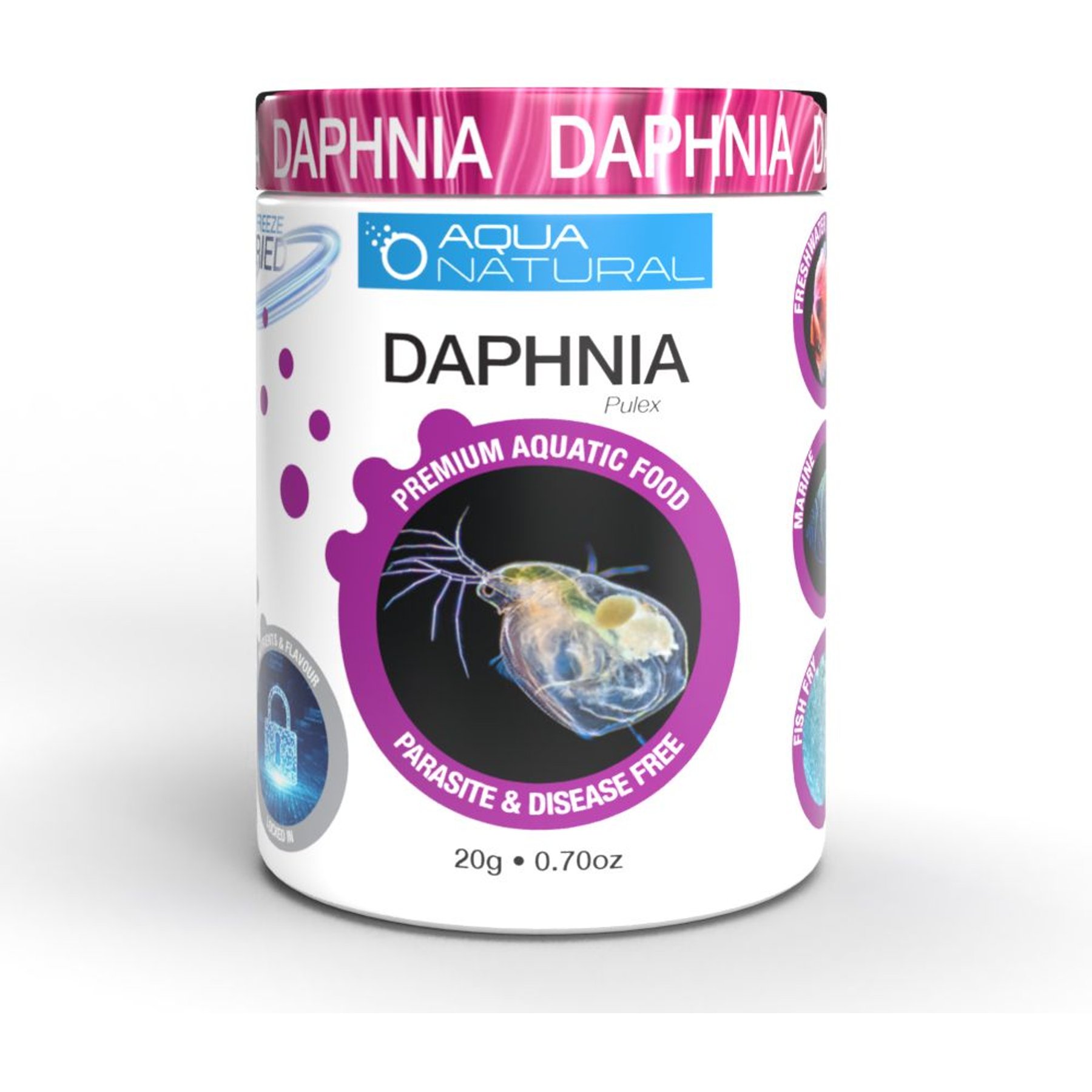 Aqua Natural Aqua Natural Grain-Free Freeze-Dried Daphnia Fish Food, 0.70-oz tub