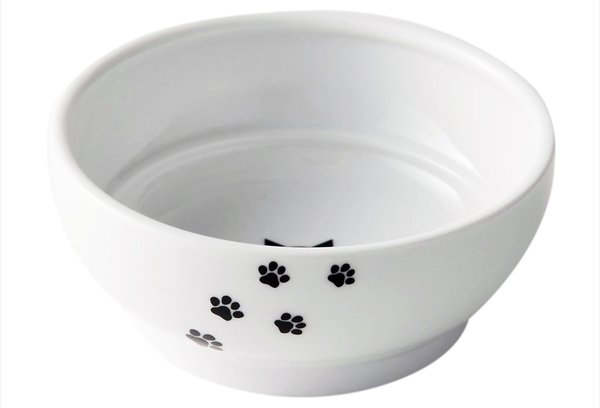 Discontinued - NECOICHI Non-Skid Ceramic Cat Food Bowl, Cat Paw, 1-cup ...