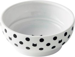Necoichi Non-Skid Ceramic Cat Food Bowl, Polka Dot, 1-cup