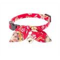 Necoichi Oribon Kimono Bow Tie Cotton Breakaway Cat Collar with Bell, Red, 8.2 to 13.7-in neck, 2/5-in wide