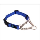 Max and Neo Dog Gear Nylon Reflective Martingale Dog Collar with Chain, Blue, Medium: 16 to 19.25-in neck, 1-in wide