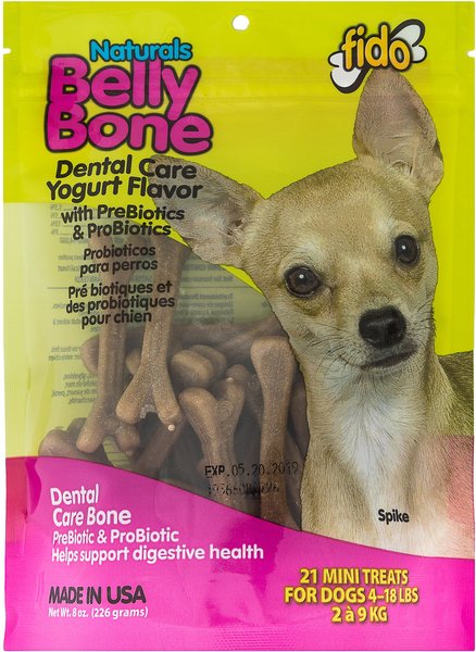 Discontinued FIDO Belly Bone Dental Care Yogurt Flavored Dog Bone Mini 21 count Chewy