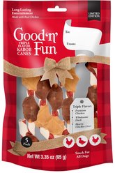 Good 'n' Fun Triple Flavor Kabob Canes with Real Chicken Holiday Adult Hard Chew Dog Treats, 3.35-oz bag, 5 count