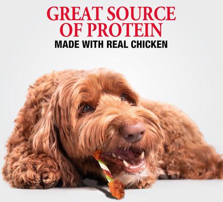 Show full view: Good 'n' Fun Triple Flavor Kabob Canes with Real Chicken Holiday Adult Hard Chew Dog Treats, 3.35-oz bag, 5 count slide 7 of 11