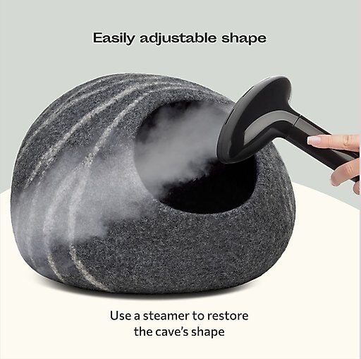 Meowfia Premium Felt Cat Cave Bed, Dark Gray