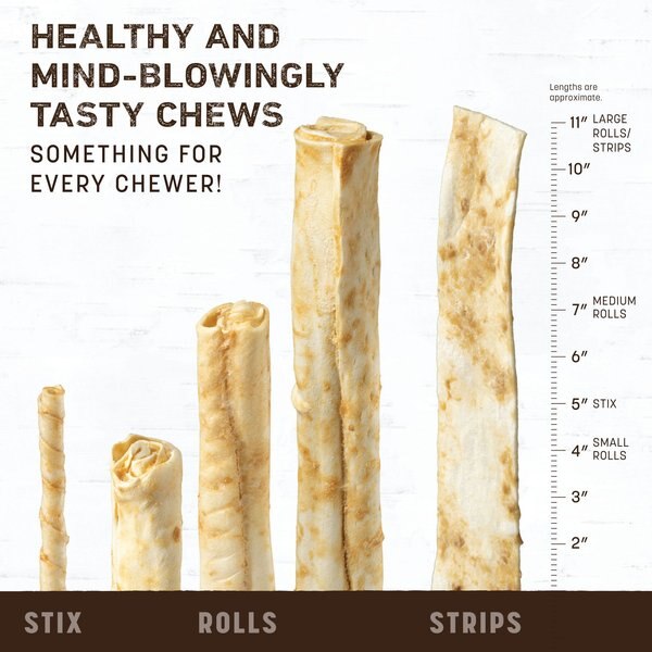 Earth Animal No-Hide Medium Roll Long Lasting Natural Rawhide Alternative Barbeque Smoked Chicken & Turkey Recipe Dog Chew Treat