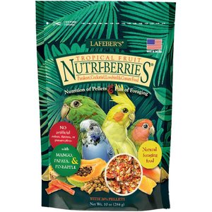 Lafeber Tropical Fruit Nutri-Berries Bird Food, 10-oz bag