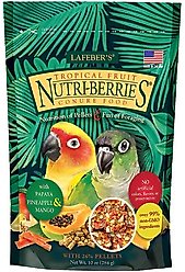 Lafeber Tropical Fruit Nutri-Berries Conure Food, 10-oz bag